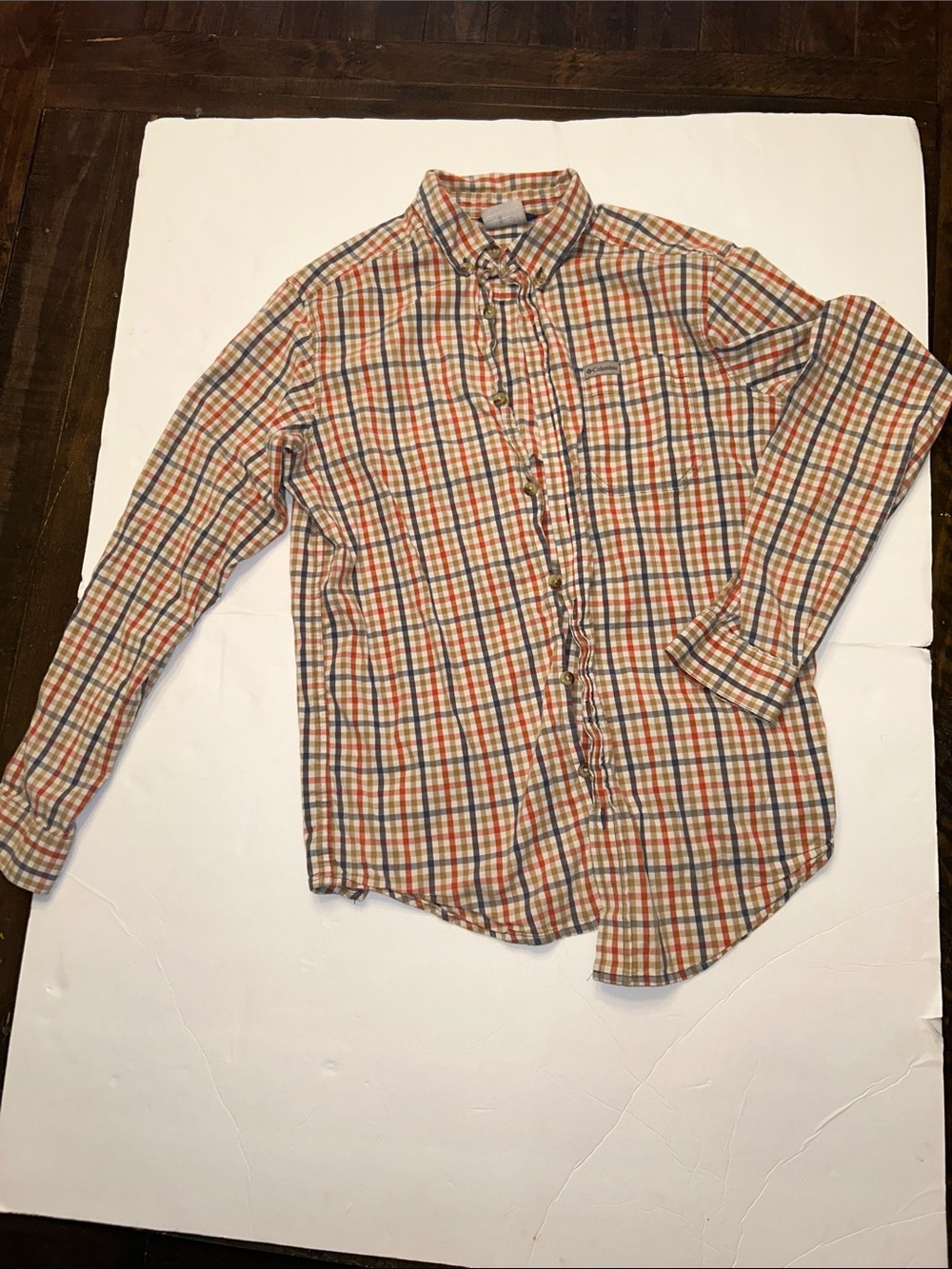 Columbia Men's Multicolor Plaid Button-Down Shirt - Red, Blue, Tan